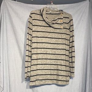Striped Cowl Neck Women's Top